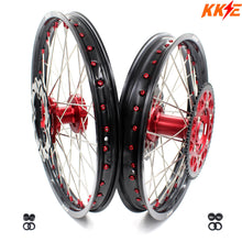 Load image into Gallery viewer, KKE 21 &amp; 19 Wheels for Suzuki RMZ250 2007-2025 RMZ450 2005-2025 Red Nipples

