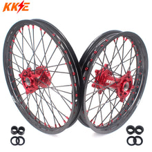 Load image into Gallery viewer, KKE 21 &amp; 19 MX Rims for Suzuki RMZ250 2007-2025 RMZ450 2005-2025 Black Spokes
