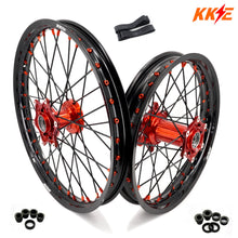 Load image into Gallery viewer, KKE 21" 18" Cast Enduro Wheels For KTM EXC EXC-F EXC-E 2003-2025 Black Spokes
