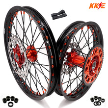 Load image into Gallery viewer, KKE 21" 18" Cast Enduro Wheels For KTM EXC EXC-F EXC-E 2003-2025 Black Spokes
