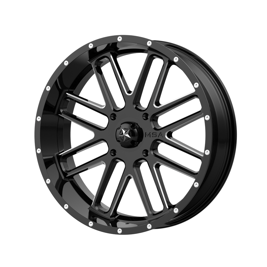 M35 BANDIT 22X7 4X137 G-BLK MILL 00MM