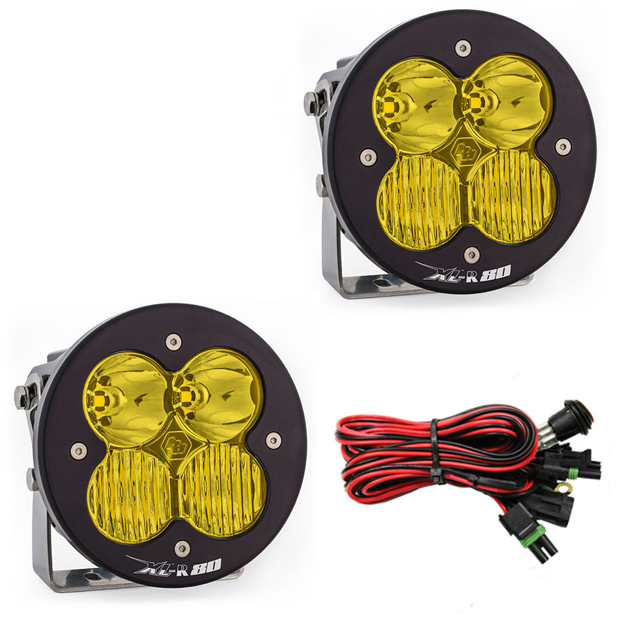 XL-R 80 Series LED Light Pods Amber Lens Driving Combo Pattern Pair Baja Designs