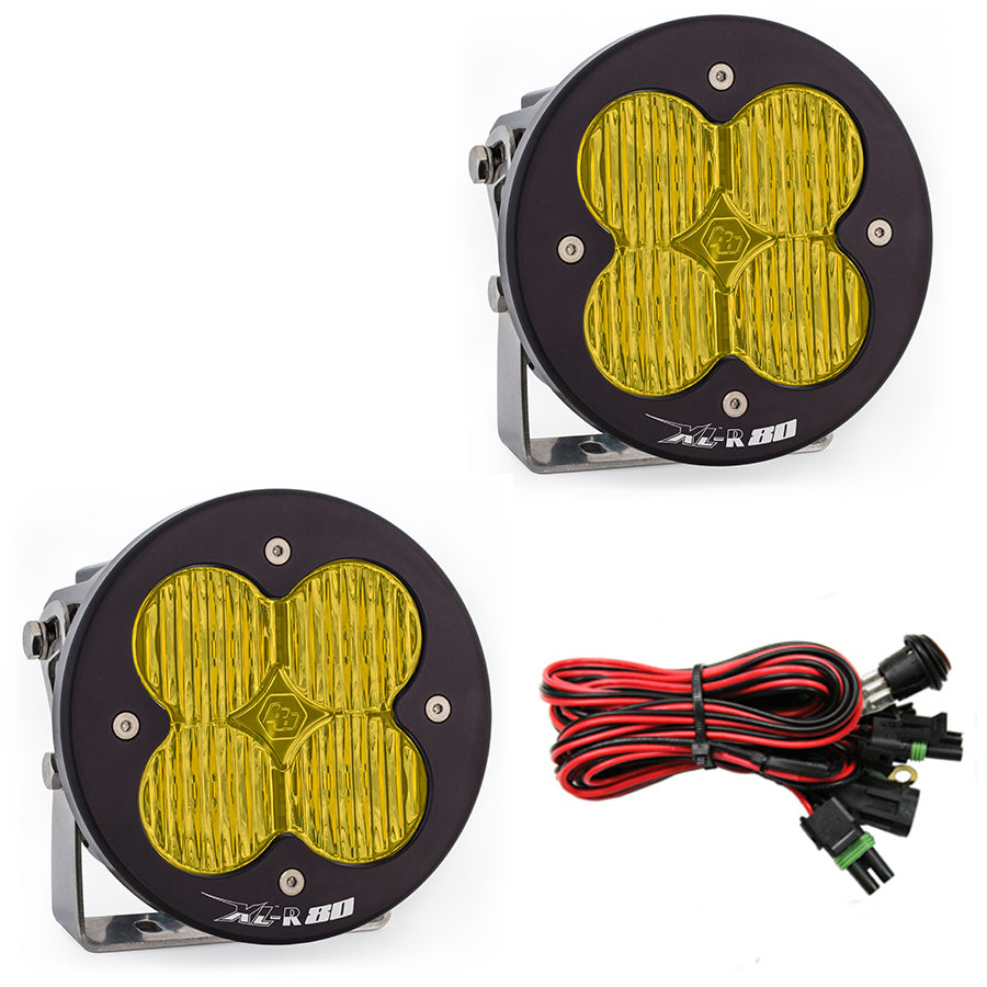 XL-R 80 Series LED Light Pods Amber Lens Wide Cornering Pattern Pair Baja Designs